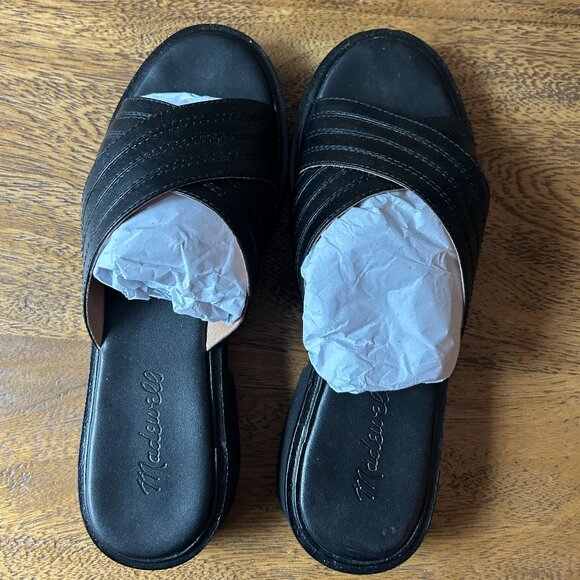 Madewell Leather Criss Cross Slides - Picture 2 of 6